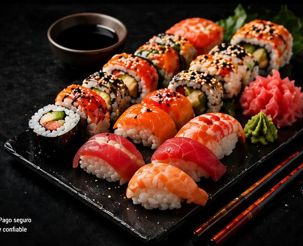 Tabla de sushi fresco